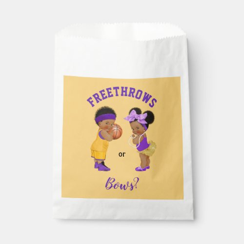 Freethrows or Bows Purple Gold Basketball Boy Girl Favor Bag