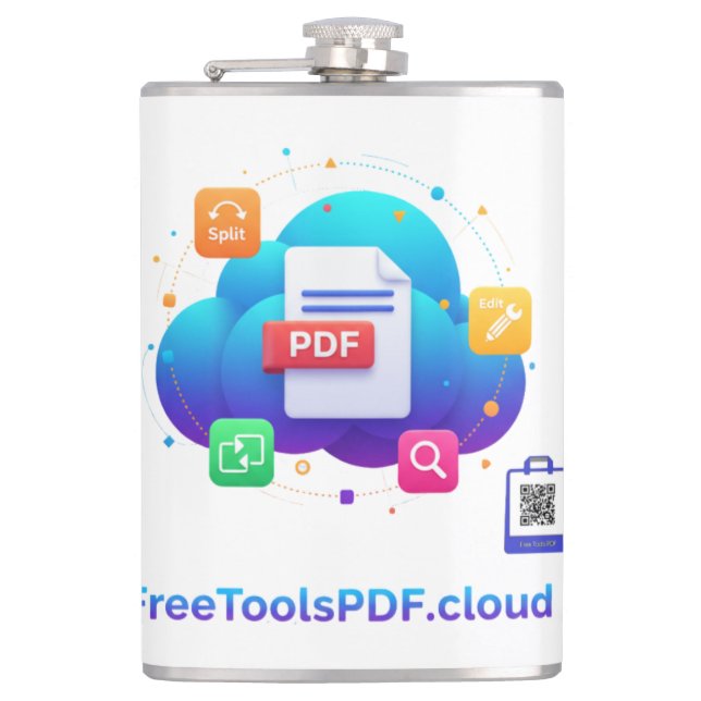 FreeToolsPDF – Fun Digital Power on Your Shirt! Flask (Front)