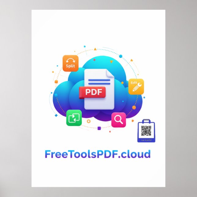 FreeToolsPDF – Fun Digital Power on Your Shirt! Poster (Front)