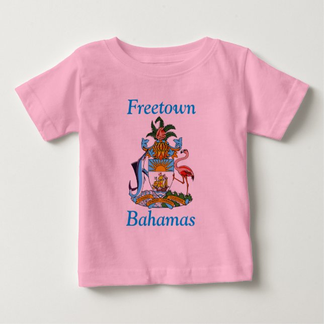 Freetown, Bahamas with Coat of Arms (Eleuthera) Baby T-Shirt (Front)