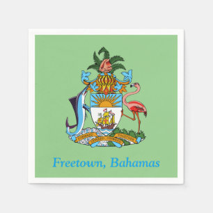 Freetown, Bahamas with Coat of Arms (Eleuthera) Napkins