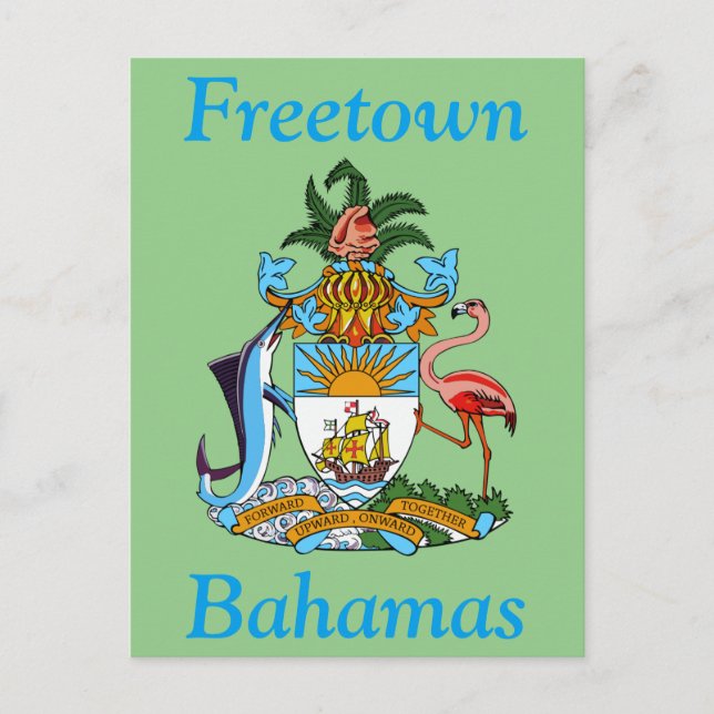 Freetown, Bahamas with Coat of Arms (Eleuthera) Postcard (Front)