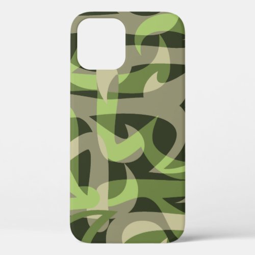 Freeway Abstract Retro Psychedelic Olive Green iPhone 12 Pro Case
