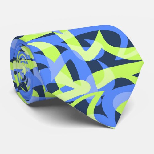 Freeway Abstract Retro Two_Side Print Neck Tie