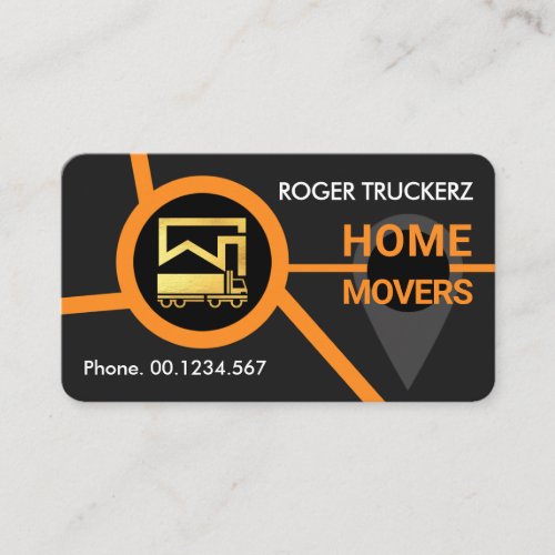 Freeway Crossroads Map Truck Routes Business Card