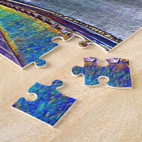Freeway Driving in Colored Foil Jigsaw Puzzle