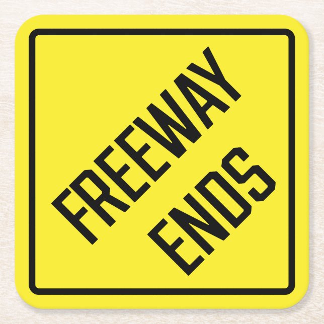 Freeway Ends Paper Coaster (Front)