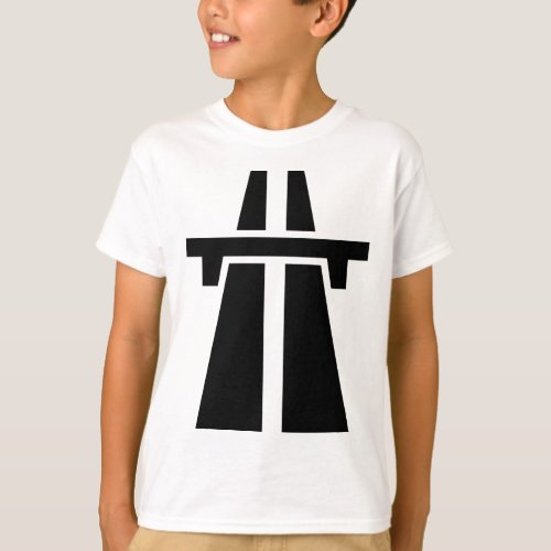 Freeway Motorway Autobahn _ Black T_Shirt