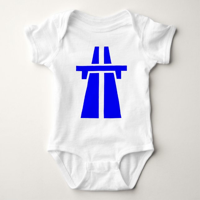 Freeway, Motorway, Autobahn - Blue Baby Bodysuit (Front)