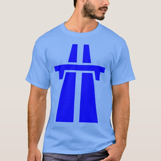 Freeway, Motorway, Autobahn - Blue T-Shirt (Front)