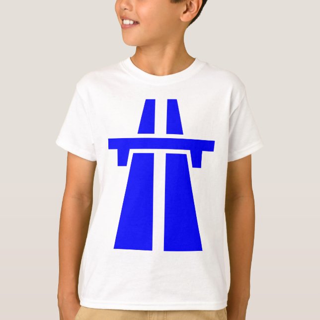 Freeway, Motorway, Autobahn - Blue T-Shirt (Front)