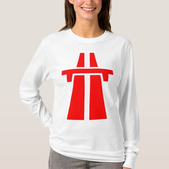 Freeway, Motorway, Autobahn - Red T-Shirt (Front)