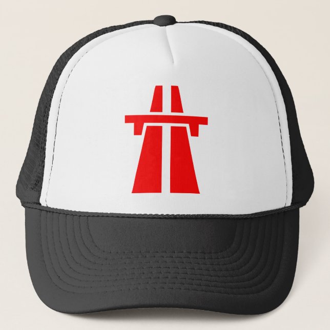 Freeway, Motorway, Autobahn - Red Trucker Hat (Front)
