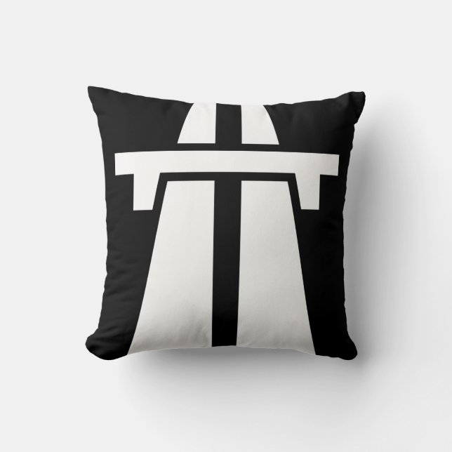 Freeway, Motorway, Autobahn - White Throw Pillow (Front)
