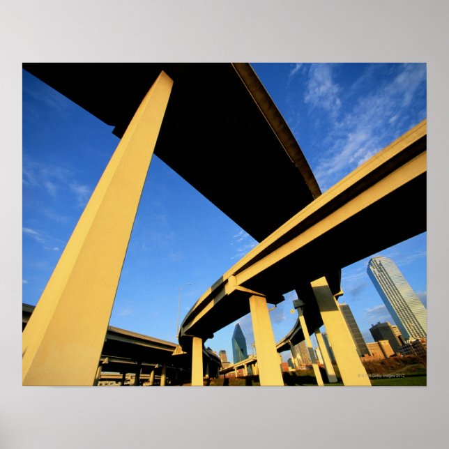 Freeway Overpass in Dallas Poster (Front)