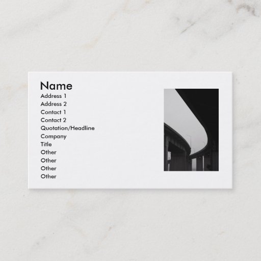 Customizable Freeway Ramps in a Fog Business Card