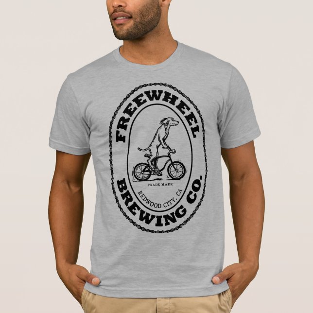 Freewheel Brewing Co Logo - Black (front only) T-Shirt (Front)