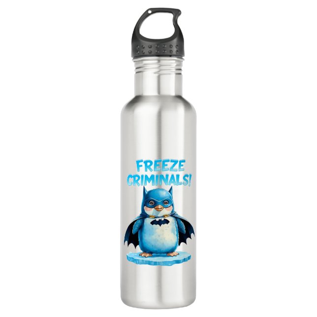 Freeze Criminals - Dark Penguin Stainless Steel Water Bottle (Front)