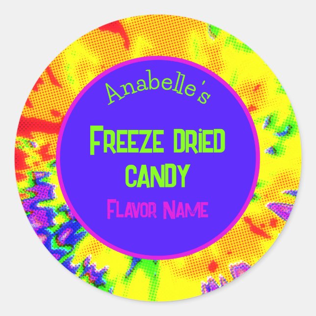 Freeze Dried Candy Colorful Personalized Label (Front)