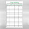 Freezer Inventory Dry Erase Magnetic Sheet