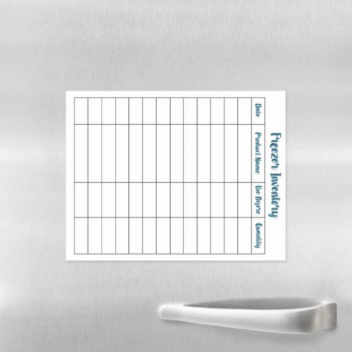 Freezer Inventory Dry Erase Sheet Zazzle