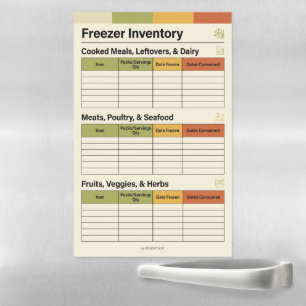Freezer Inventory Retro Style Magnetic Dry Erase Sheet