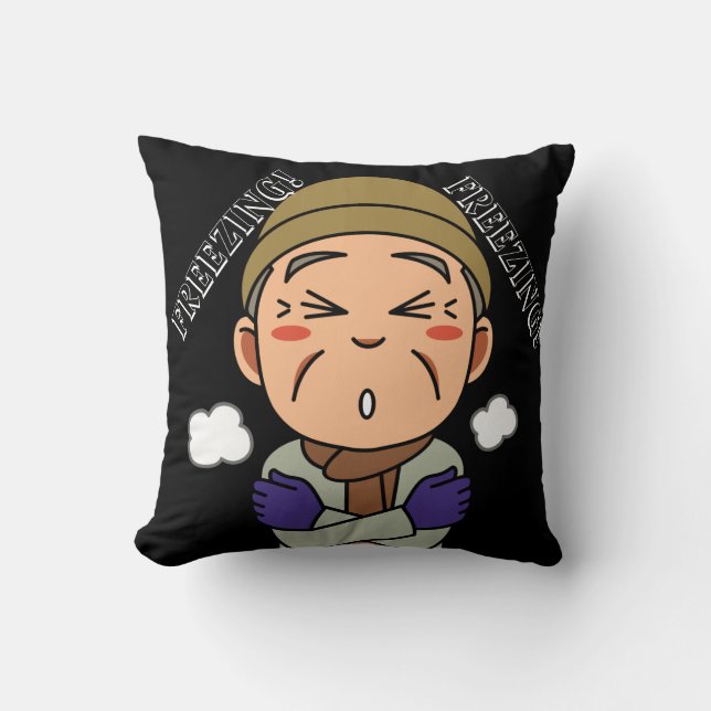 Freezing! Design  Throw Pillow (Front)