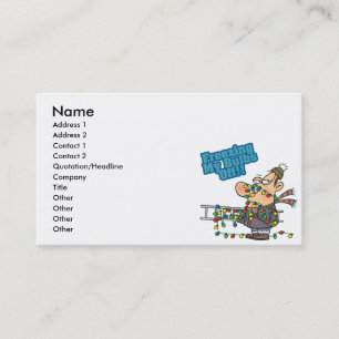 freezing my bulbs off xmas lights funny cartoon business card
