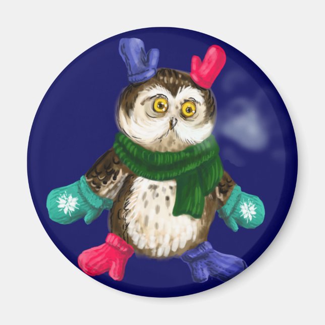 Freezing owl magnet (Front)