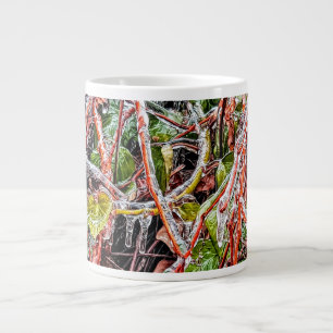 Freezing Rain On Green Ivy Vines Giant Coffee Mug