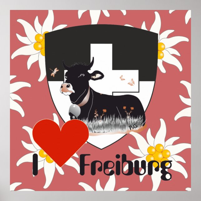 Freiburg Fribourg Schweiz Suisse Poster (Front)