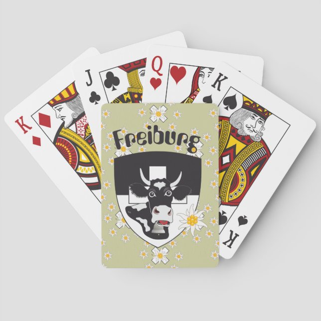 Freiburg / Fribourg Schweiz Suisse Spielkarten Poker Cards (Back)