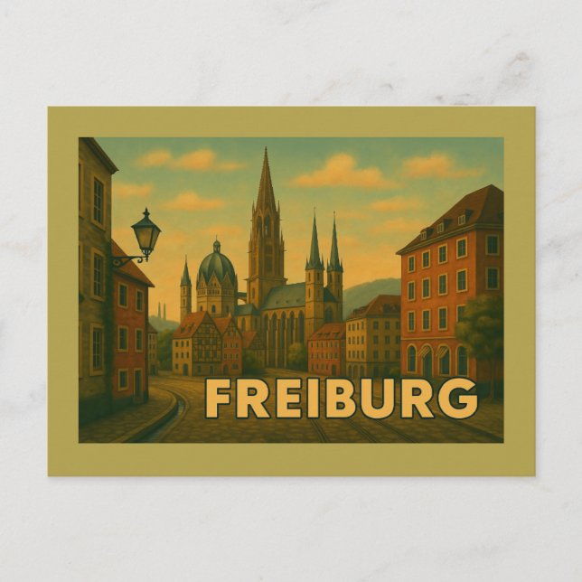 Freiburg Germany City Art Postcard (Front)