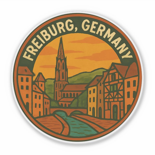 Freiburg Germany Cityscape Sticker (Front)
