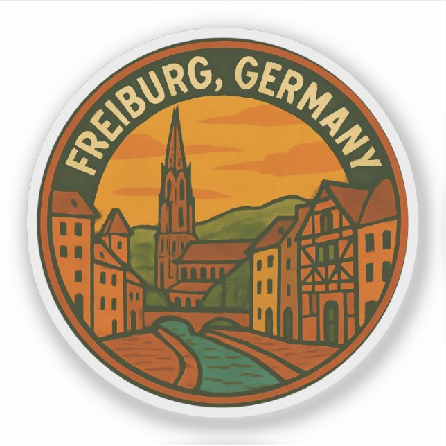 Freiburg Germany Cityscape Sticker (Front)