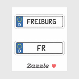 Freiburg kennzeichen, German Car License Plate Sticker