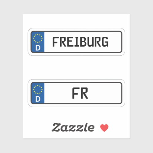 Freiburg kennzeichen German Car License Plate Sticker