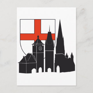 Freiburg Silhouette mit Wappen Postcard
