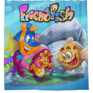 FreiendFish shower curtain fish cartoon