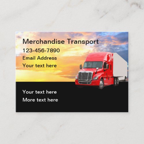 Freight And Transport Courier Business Cards