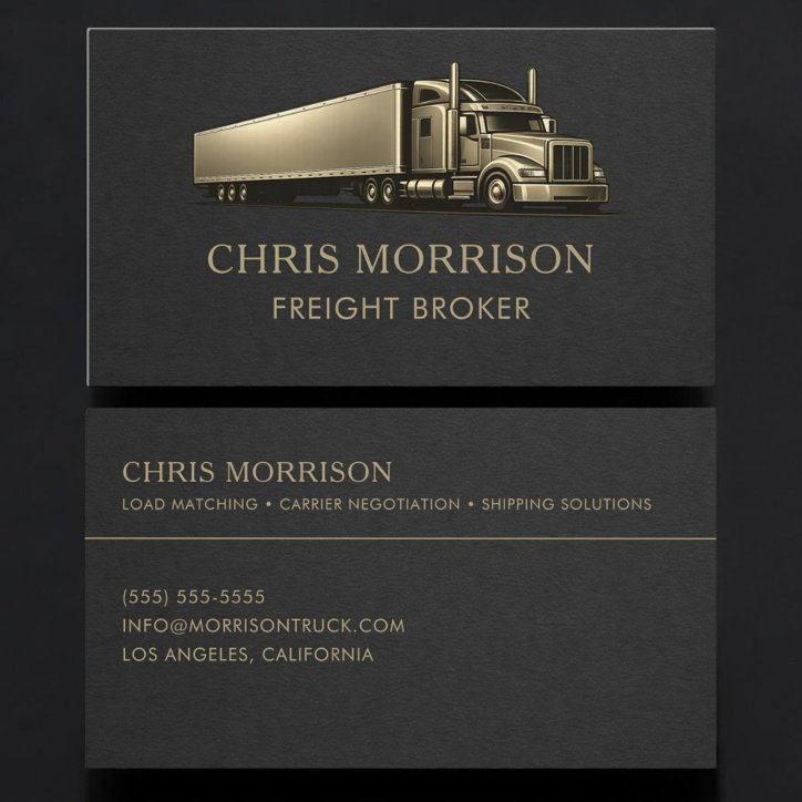 Freight Broker Trucking Professional Business Card