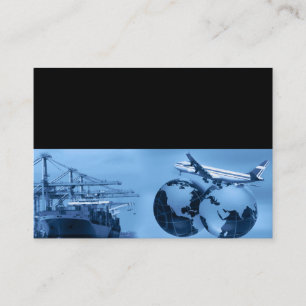 Freight Logistics Template Business Card Blue