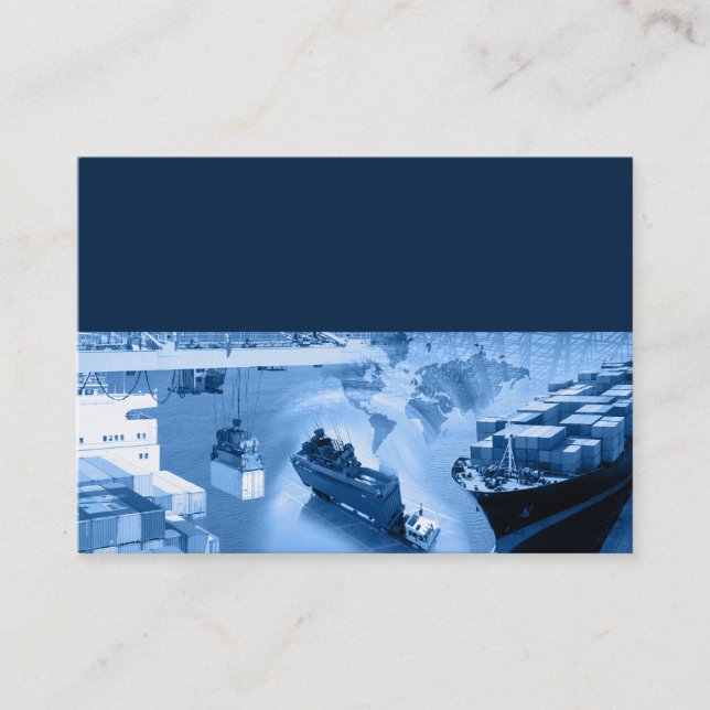 Freight Logistics Template Business Card Blue (Front)