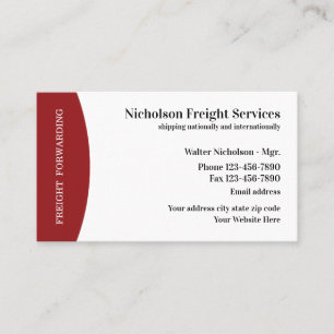 Freight Services Modern Style Business Card
