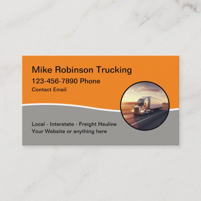 Freight Shipping And Trucking Business Card (Front)