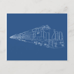 Freight Train Blueprint: Railroad: Postcard