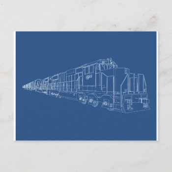 Freight Train Blueprint: Railroad: Postcard by spiritswitchboard at Zazzle