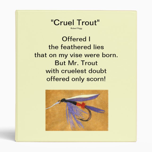 "Freight Train"-CRUEL TROUT" Fly Fishing Journal 3 Ring Binder (Front)