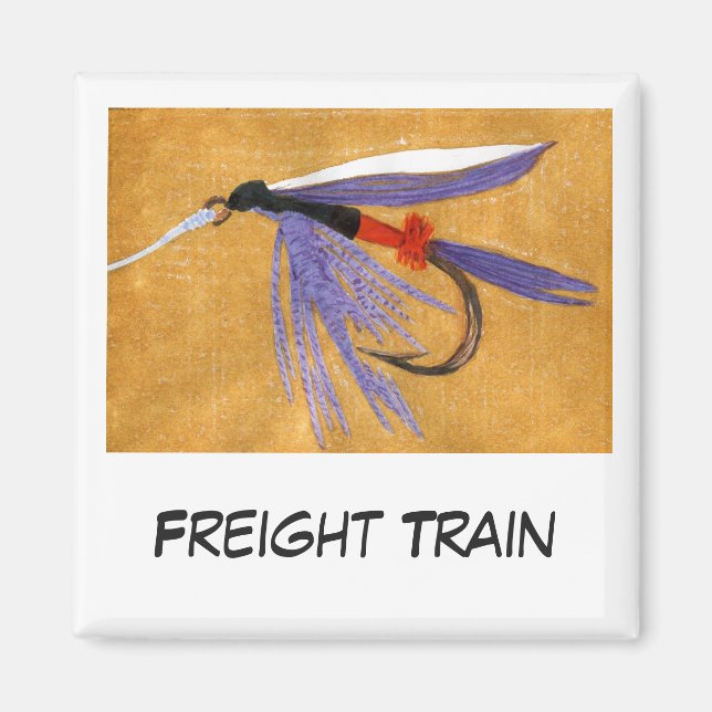 "Freight Train" Fly Fishing Art Magnet (Front)