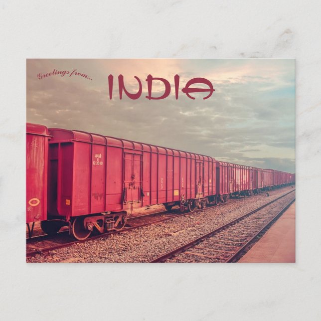 Freight Train in Hosur Tamil Nadu India Postcard (Front)